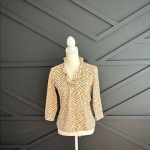 J McLaughlin Durham Ruffle Top, Size Small